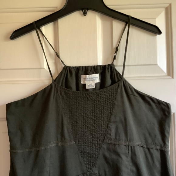 Ralph Lauren Denim & Supply Hi-Low Hem Cotton Midi Dress Ruffle Hem Olive SZ M - Picture 2 of 14